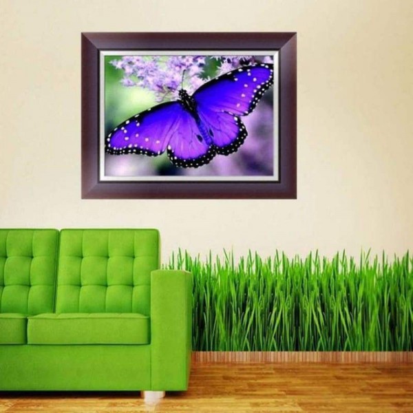 Volledige boor - 5D DIY Diamond Painting Kits Blue Purple Butterfly