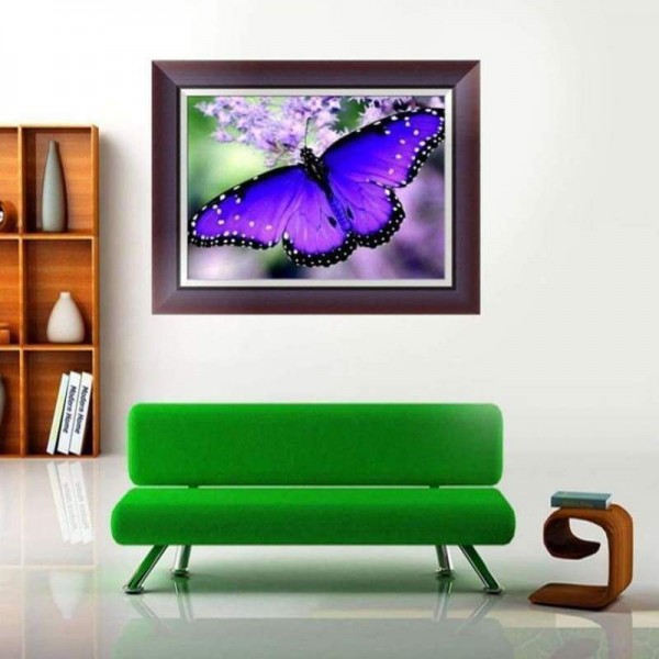 Volledige boor - 5D DIY Diamond Painting Kits Blue Purple Butterfly
