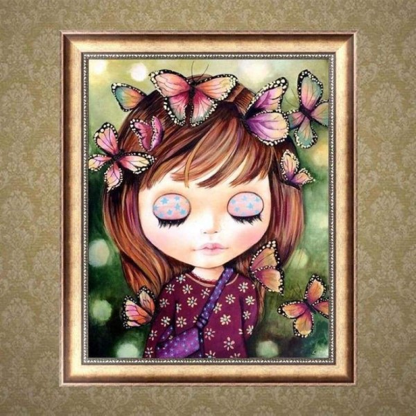 Volledige boor - 5D DIY Diamond Painting Kits Cartoon Butterfly Girl