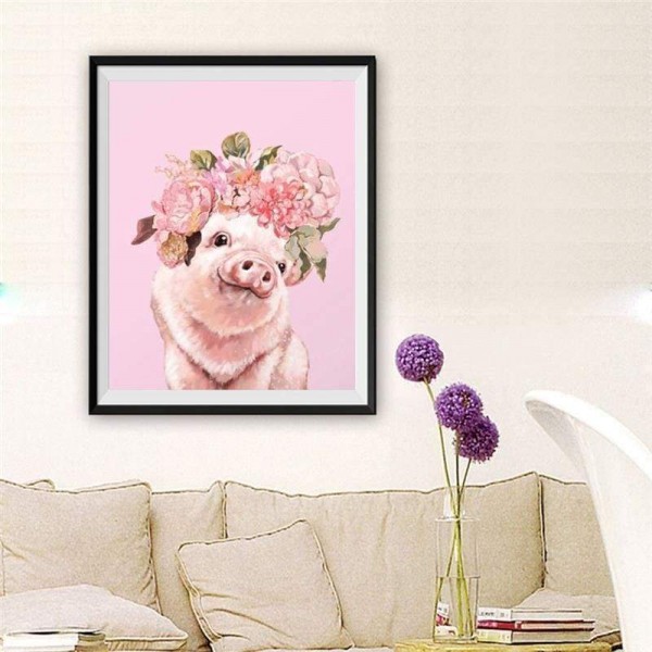 Volledige boor - 5D DIY Diamond Painting Kits Aquarel mooi en schattig varken NA00319