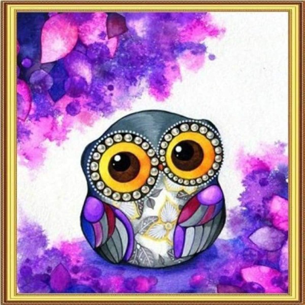 Volledige boor - 5D Diamond Painting Kits Cartoon Big Eyes Owl