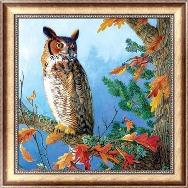 Volledige boor - 5D Diamond Painting Kits Cool Owl On The Branches