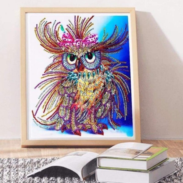 Volledige boor - 5D DIY Diamond Painting Kits Cartoon mooie kleurrijke uil