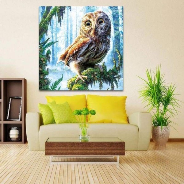 Volledige boor - 5D DIY Diamond Painting Kits Cartoon Animal Owl