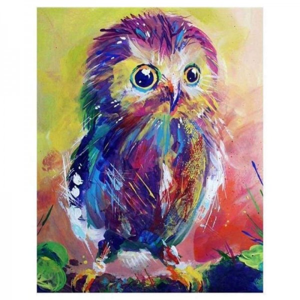 Volledige boor - 5D DIY Diamond Painting Kits Mooie ondeugende cartoon kleurrijke uil