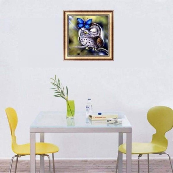 Volledige boor - 5D DIY Diamond Painting Kits Cartoon mooie vlinder en uil