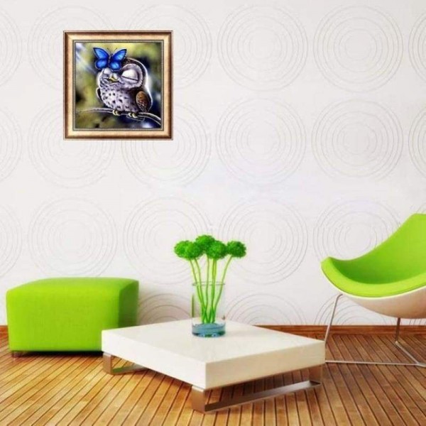 Volledige boor - 5D DIY Diamond Painting Kits Cartoon mooie vlinder en uil