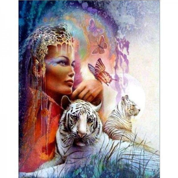 Volledige boor - 5D Diamond Painting Kits Watercoloured Beauty and Animal Tiger