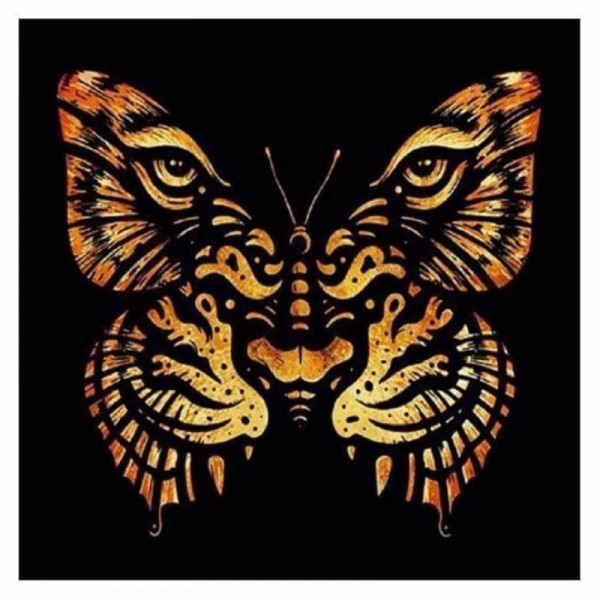 Volledige boor - 5D DIY Diamond Painting Kits Abstract Tiger Face Butterfly