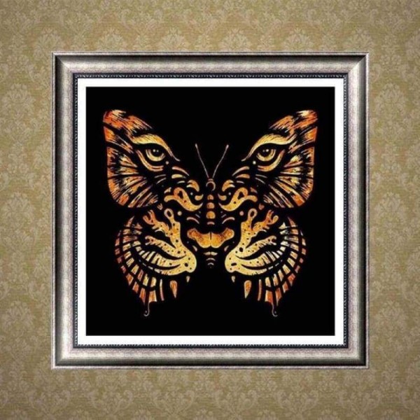 Volledige boor - 5D DIY Diamond Painting Kits Abstract Tiger Face Butterfly