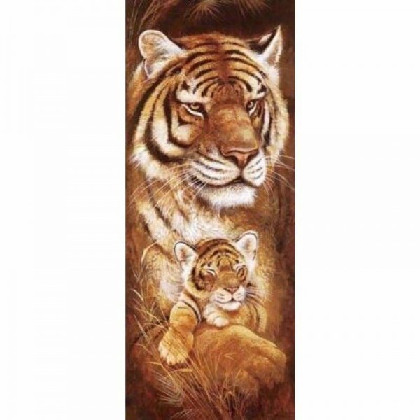 Volledige boor - 5D DIY Diamond Painting Kits Animal Tigers Family