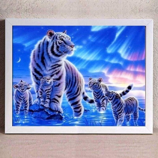 Volledige boor - 5D DIY Diamond Painting Kits Dream Cartoon Family Tigers