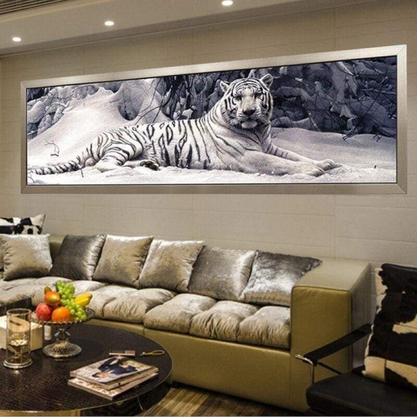 Volledige boor - 5D DIY Diamond Painting Kits Cartoon White Tiger