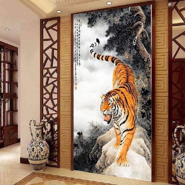 Volledige boor - 5D Diamond Painting Kits Tiger Fierce Beast
