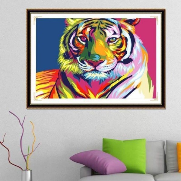 Volledige boor - 5D Diamond Painting Kits Watercoloured Animal Cool Tiger
