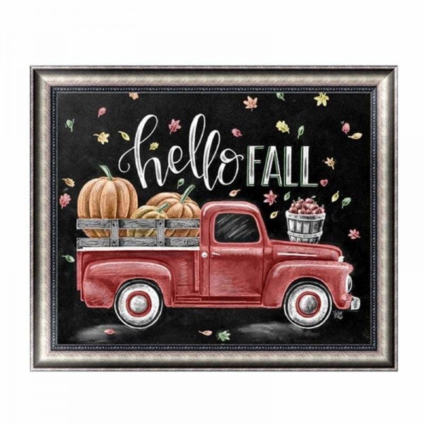 Nieuwe Hot Koop Rode Vrachtwagen Volledige Boor - 5D DIY Diamant Schilderij Schoolbord Kits