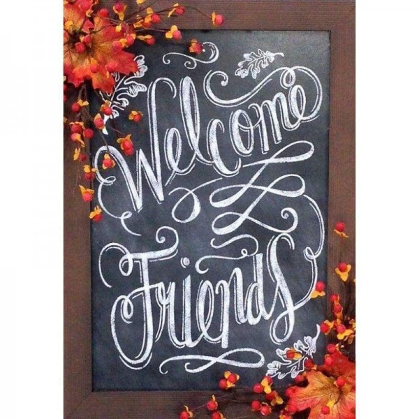 Hot Sale Letters Welkom Blackboard Full Drill - 5D Diy Diamond Painting Kits