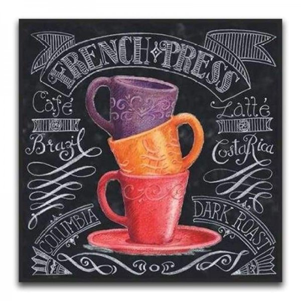 Volledige boor - 5D DIY Diamond Painting Kits Blackboard kleurrijke bekers