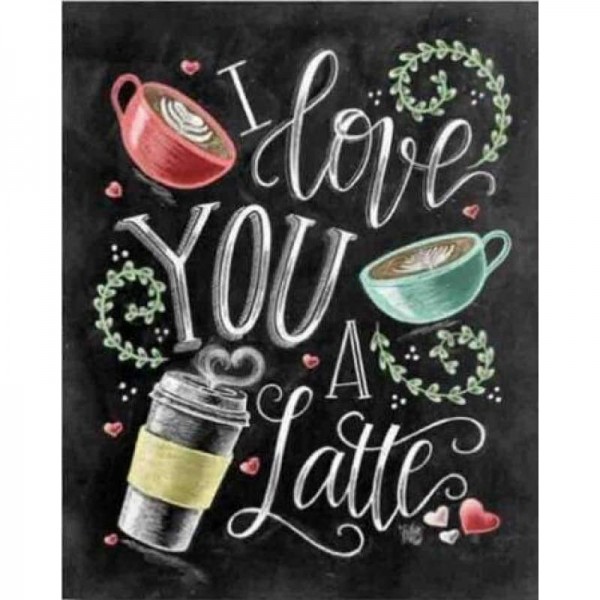 Volledige boor - 5D Diamond Painting Kits ConfessIon Caffee Blackboard