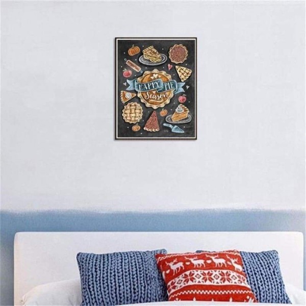 Volledige boor - 5D DIY Diamond Painting Kits Cartoon Happy Pie Blackboard