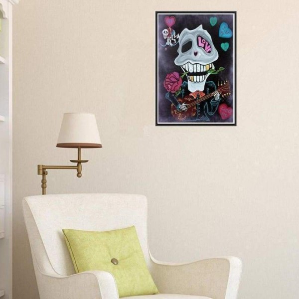 Volledige boor - 5D DIY Diamond Painting Kits Cartoon Flower Skull for Love