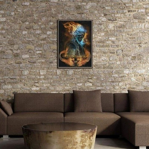 Volledige boor - 5D DIY Diamond Painting Kits Dream Horrible Fire Skull