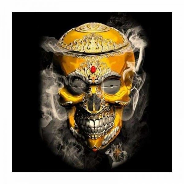 Volledige boor - 5D DIY Diamond Painting Kits Special Skull Gold