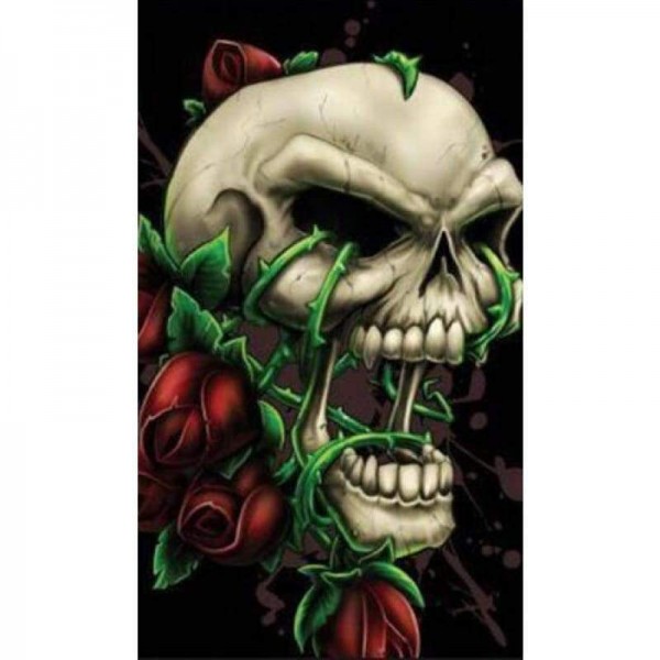 Volledige boor - 5D DIY Diamond Painting Kits Thorny Rose Skull