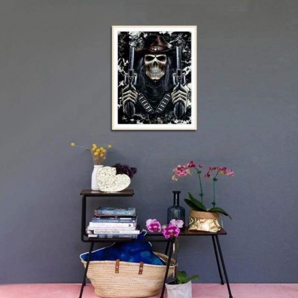 Volledige boor - 5D DIY Diamond Painting Kits Horrible Gun Skull