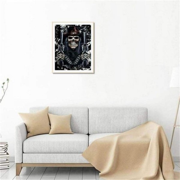 Volledige boor - 5D DIY Diamond Painting Kits Horrible Gun Skull