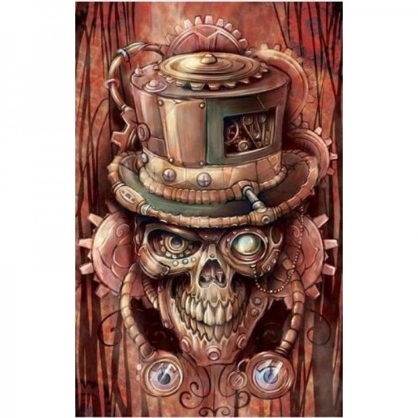 Volledige boor - 5D DIY Diamond Painting Kits Special Skull Machinist