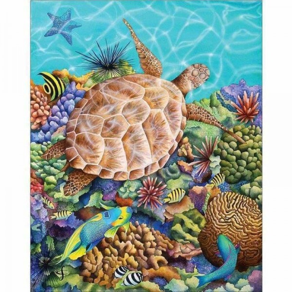 DOUBLE New Hot Sale Sea Turtle Pattern Diy Full Vorm steentjes - 5D Crystal Diamond Painting Kits QB0051