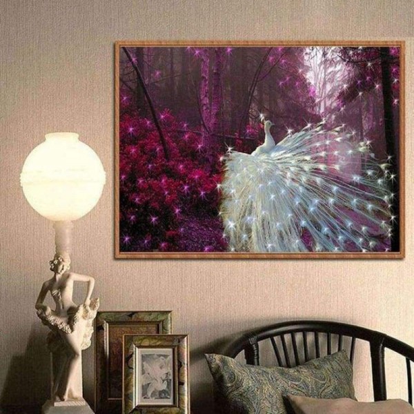 Volledige boor - 5D DIY Diamond Painting Kits Dream White Shine Peacock