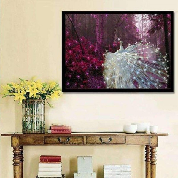 Volledige boor - 5D DIY Diamond Painting Kits Dream White Shine Peacock