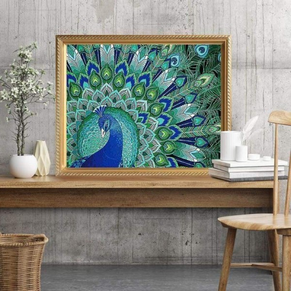 Volledige boor - 5D DIY Diamond Painting Kits Cartoon speciale kleurrijke pauw