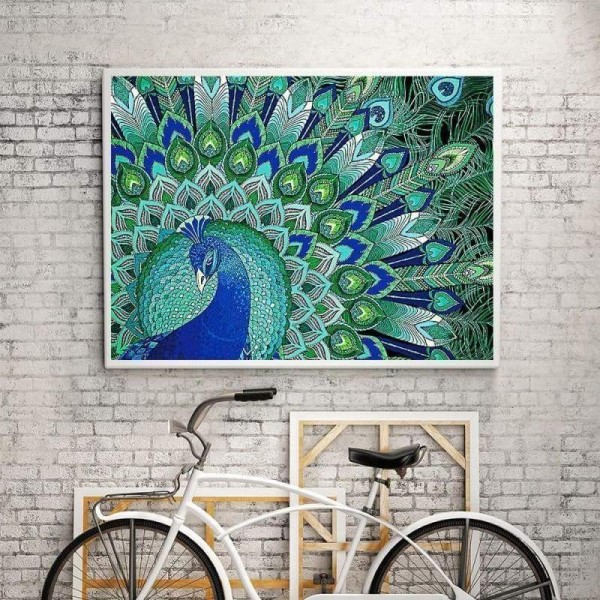 Volledige boor - 5D DIY Diamond Painting Kits Cartoon speciale kleurrijke pauw