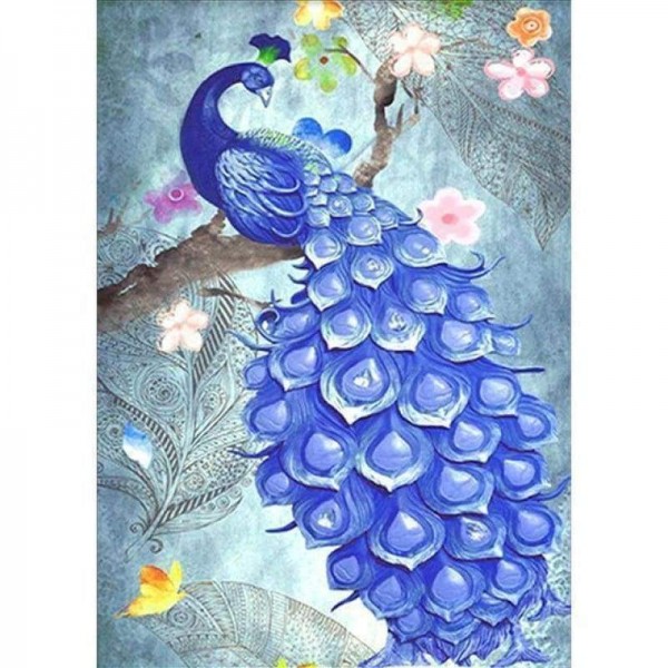 Volledige boor - 5D DIY Diamond Painting Kits Fantastic Blue Peacock