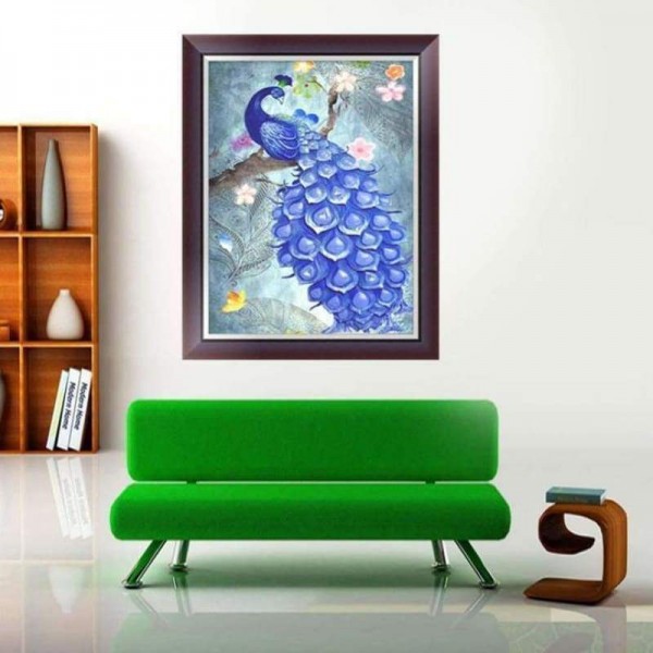 Volledige boor - 5D DIY Diamond Painting Kits Fantastic Blue Peacock
