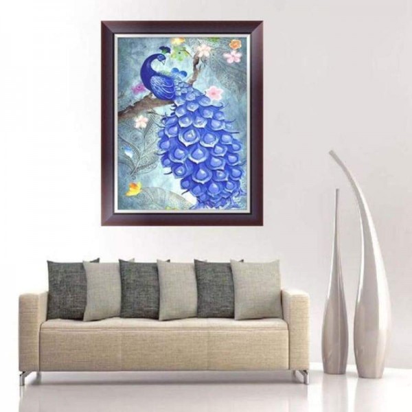 Volledige boor - 5D DIY Diamond Painting Kits Fantastic Blue Peacock