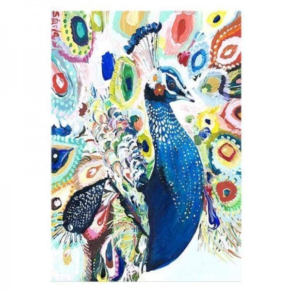 Volledige boor - 5D DIY Diamond Painting Kits Mooie kleurrijke pauw