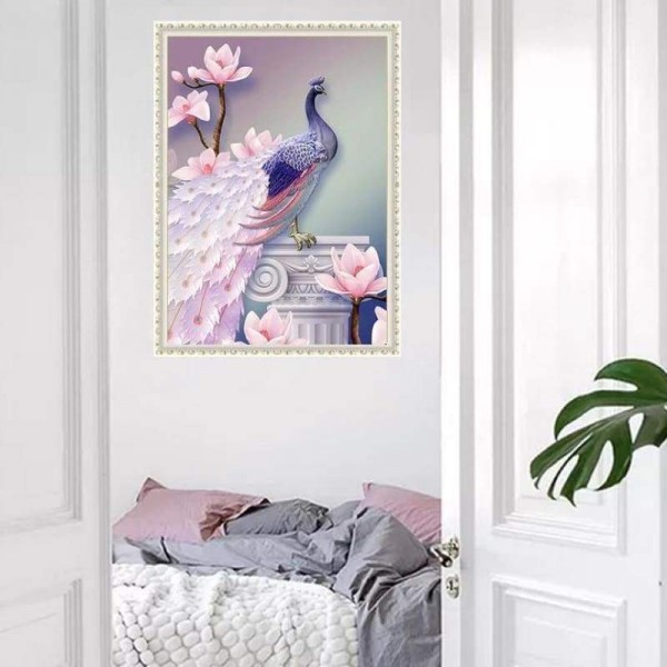 Volledige boor - 5D DIY Diamond Painting Kits Artistiek roze pauw