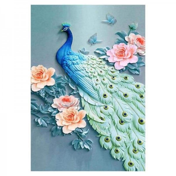 Volledige boor - 5D DIY Diamond Painting Kits Anaglyph Effect Peacock