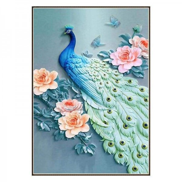 Volledige boor - 5D DIY Diamond Painting Kits Anaglyph Effect Peacock