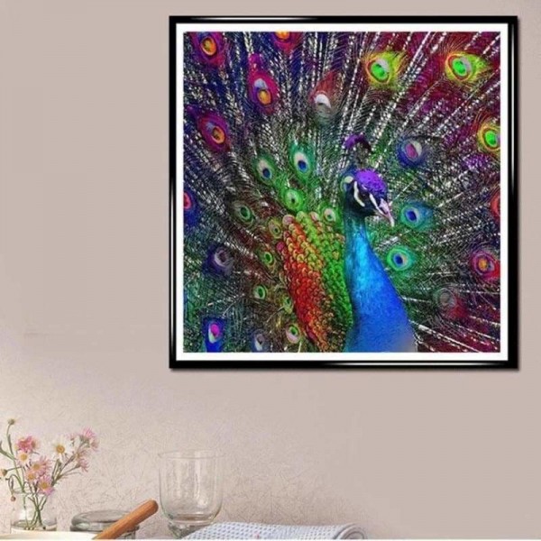 Kleurrijke close up van een pauw