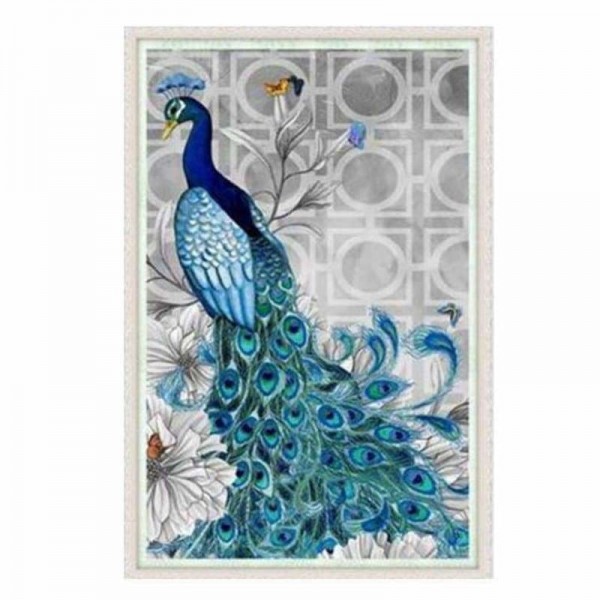 Volledige boor - 5D DIY Diamond Painting Kits Blue Peacock