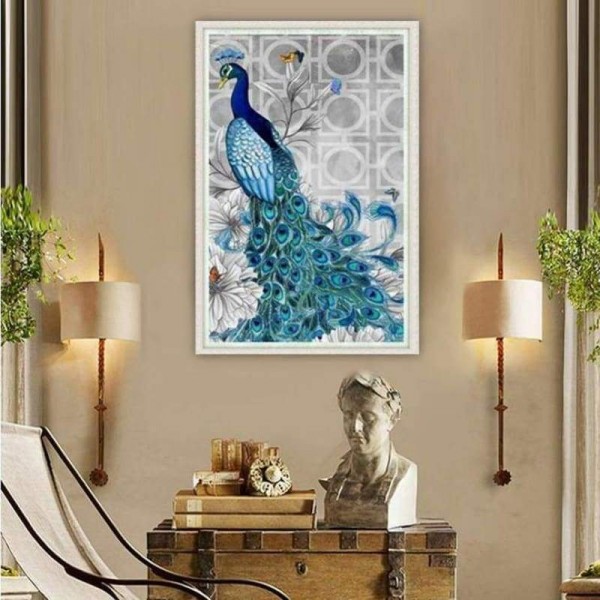 Volledige boor - 5D DIY Diamond Painting Kits Blue Peacock