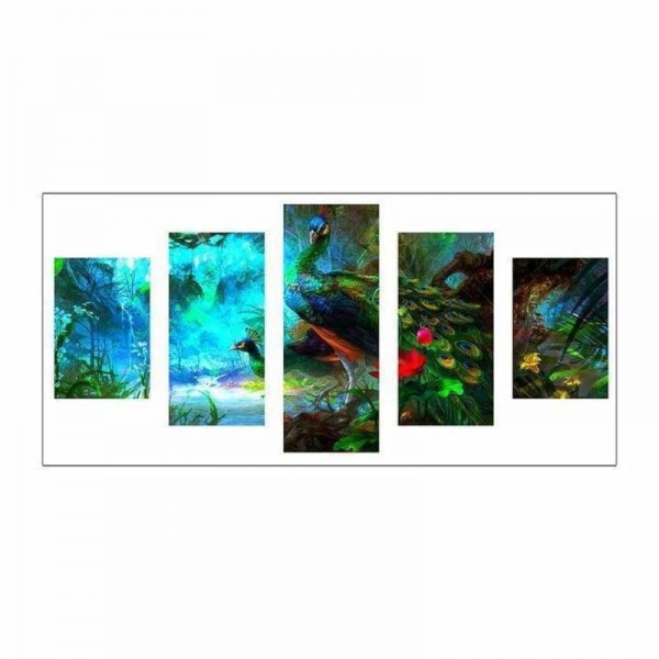 Volledige boor - 5D DIY Diamond Painting Kits Multi Panel Dream Peacock