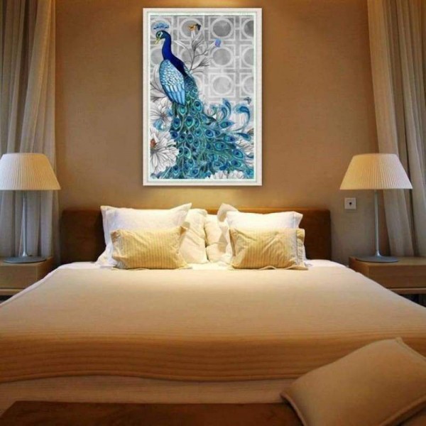 Volledige boor - 5D DIY Diamond Painting Kits Blue Peacock