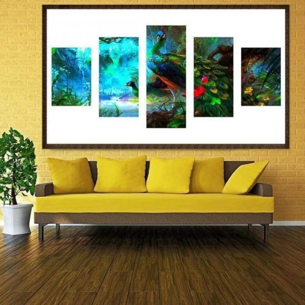 Volledige boor - 5D DIY Diamond Painting Kits Multi Panel Dream Peacock