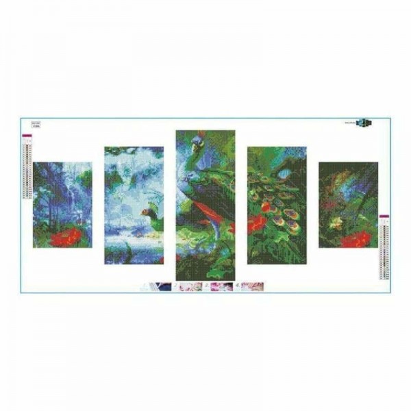 Volledige boor - 5D DIY Diamond Painting Kits Multi Panel Dream Peacock